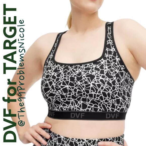 DVF Black and White Sports Bra - Picture 1 of 7